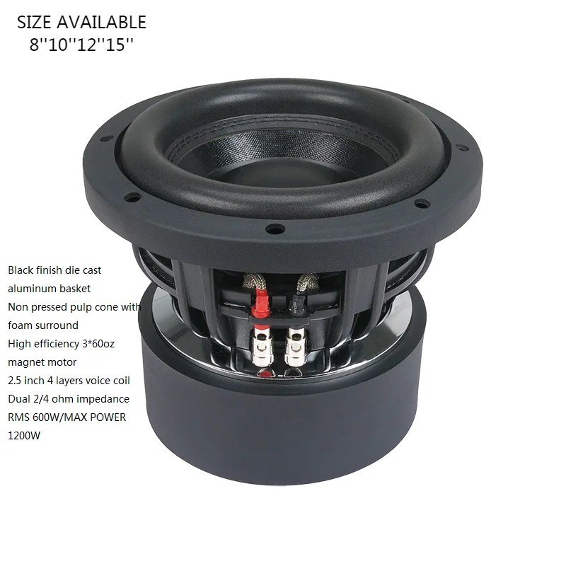 JLD OEM Factory Car Subwoofer - High Efficiency 3*60 Oz Motor