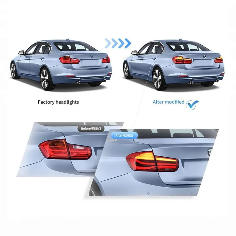Feux Arrière LED VLAND Pour BMW Série 3 F30/F80 (2013-2018) - Séquentiels, Certifiés DOT/SAE, Neufs
