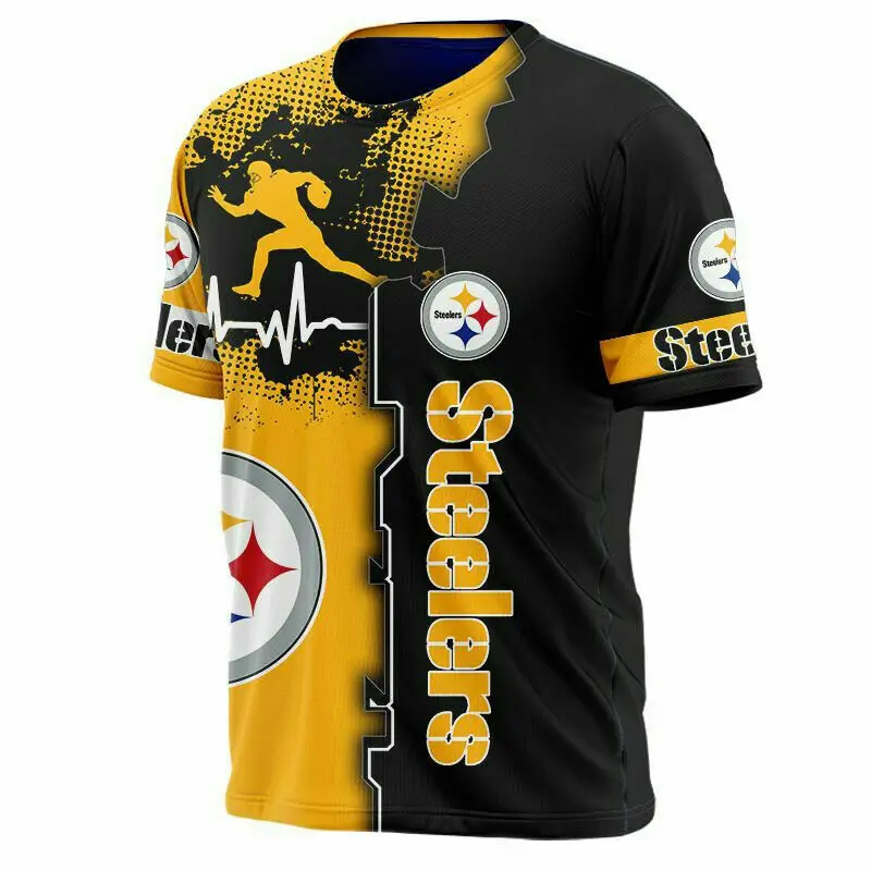 NFL Football Pittsburgh Steelers Men's T-shirt 3D short sleeve O