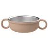Mud brown - Stainless steel bowl silicone