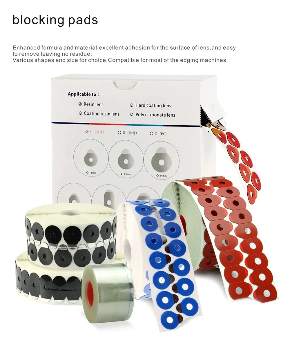 1000pcs Glasses Processing Lens Edger Blocking Pad Anti-Slip Tape Double-Sided Adhesive Mat Edging Optical Adhesive Sticker