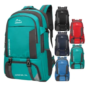 custom logo Designer High Capacity Waterproof Outdoor Backpack Couple's Travel and Mountaineering Bag with Zipper Closure for Hiking