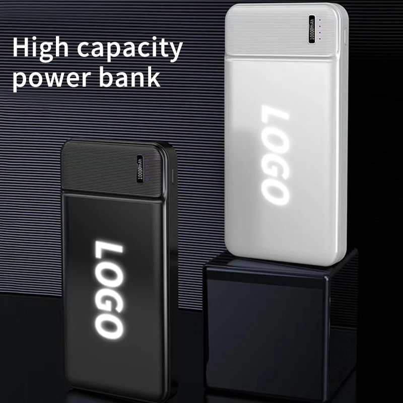Luminous LED Power Bank 10000 MAh Shine Power Bank Custom LOGO PowerBank Promotion Marketing Gift