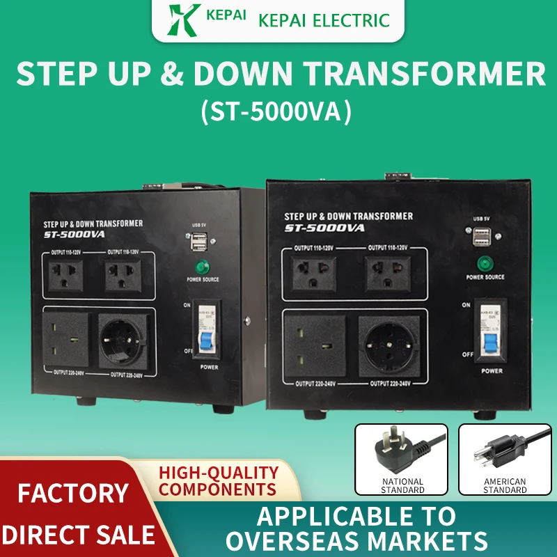 ST 5000W Single-Phase Voltage Converter 110V-220V/220V-110V Step up Transformer Home Power Application Optimized Output Voltage