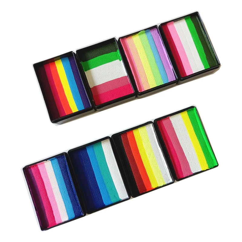 Разные цвета, радужная картина, оптовая продажа, собственный бренд, Спортивные фанаты, 30 г, национальный флаг, комплект для лица