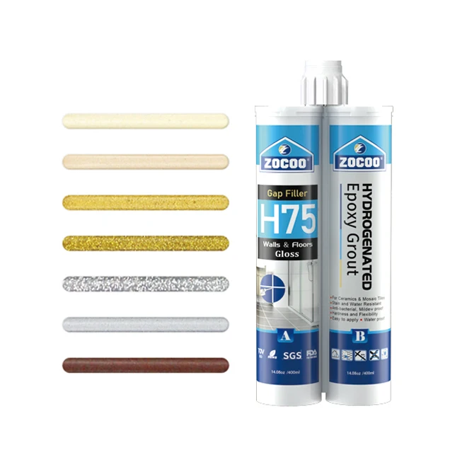 ZOCOO Anti-Yellowing Silica Sand Matte AB Glue Two Component Hydrogenated Mosaic Tile Gap Fill Epoxy Tile Grout Caulk