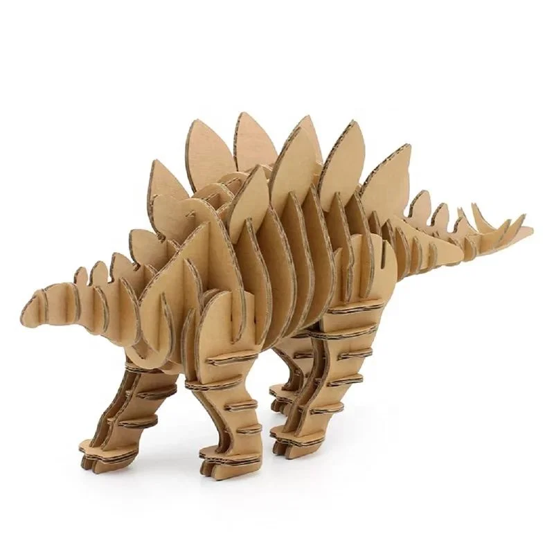 3D Cardboard Puzzle Stegosaurus for Home Decoration
