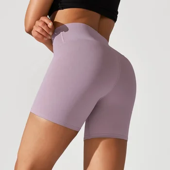 Wholesale Custom Stretch Fitness Seamless Yoga Pants Tummy Control Sports High Waist Butt Lift Gym Yoga Workout Shorts