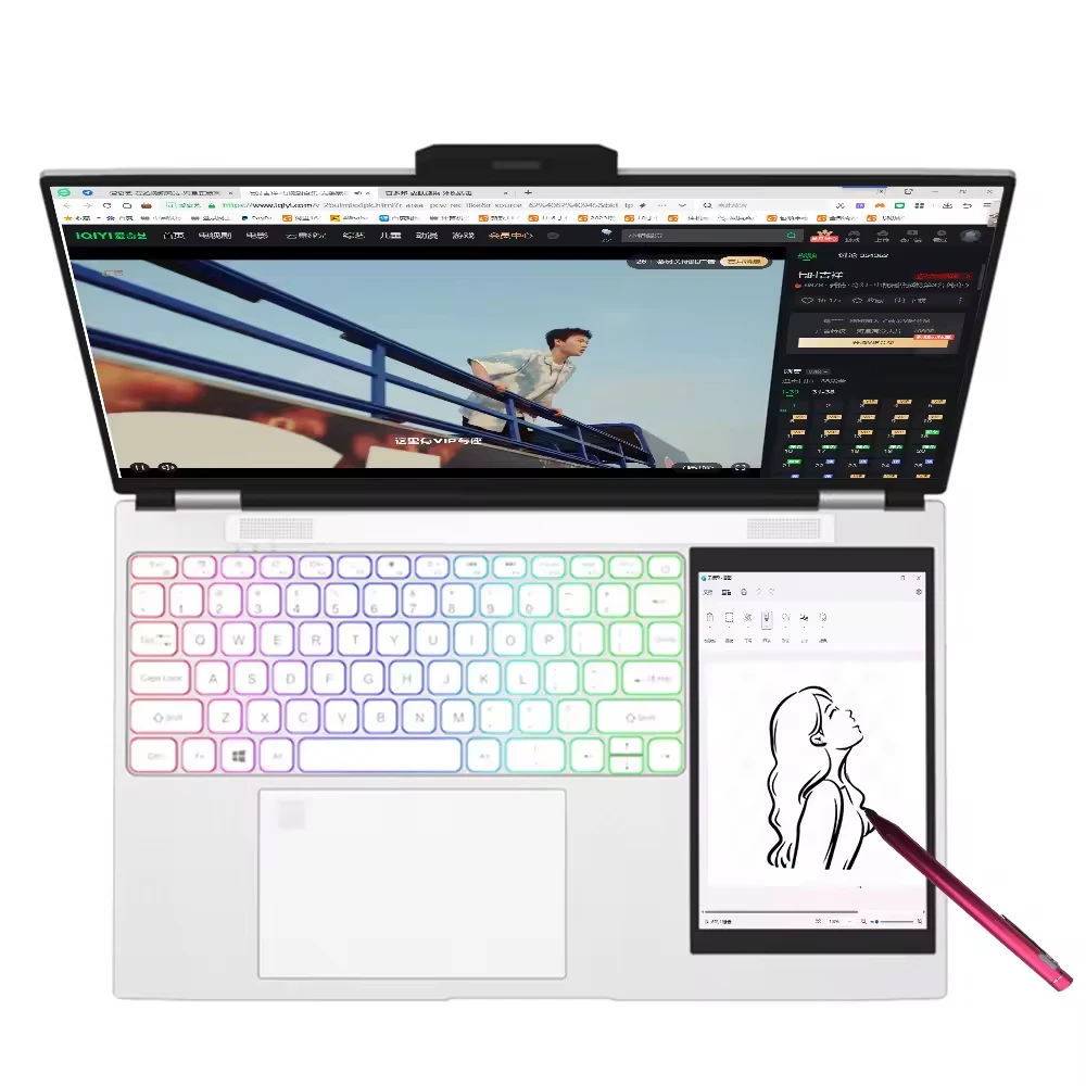 Discover the Secret Laptops with New 15.6+7 Inch Dual Screen, Intel N100 Processor, 16GB RAM, 1TB SSD, 2.4G/5G WiFi - Ideal for Personal and Business Use
