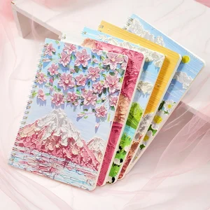OEM ODM Partner for Ecommerce Brands A5 Spiral Notebook with Ins Oil Painting Leather Printed Paper For Fresh Literary Scenery