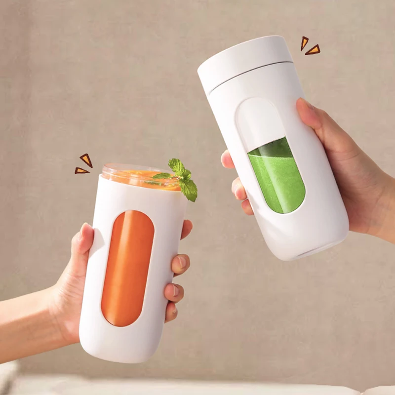 小型ポータブルジューシングカップ 家庭用小型果物野菜マシン 多機能ミニワイヤレスフルーツジュース抽出器 7