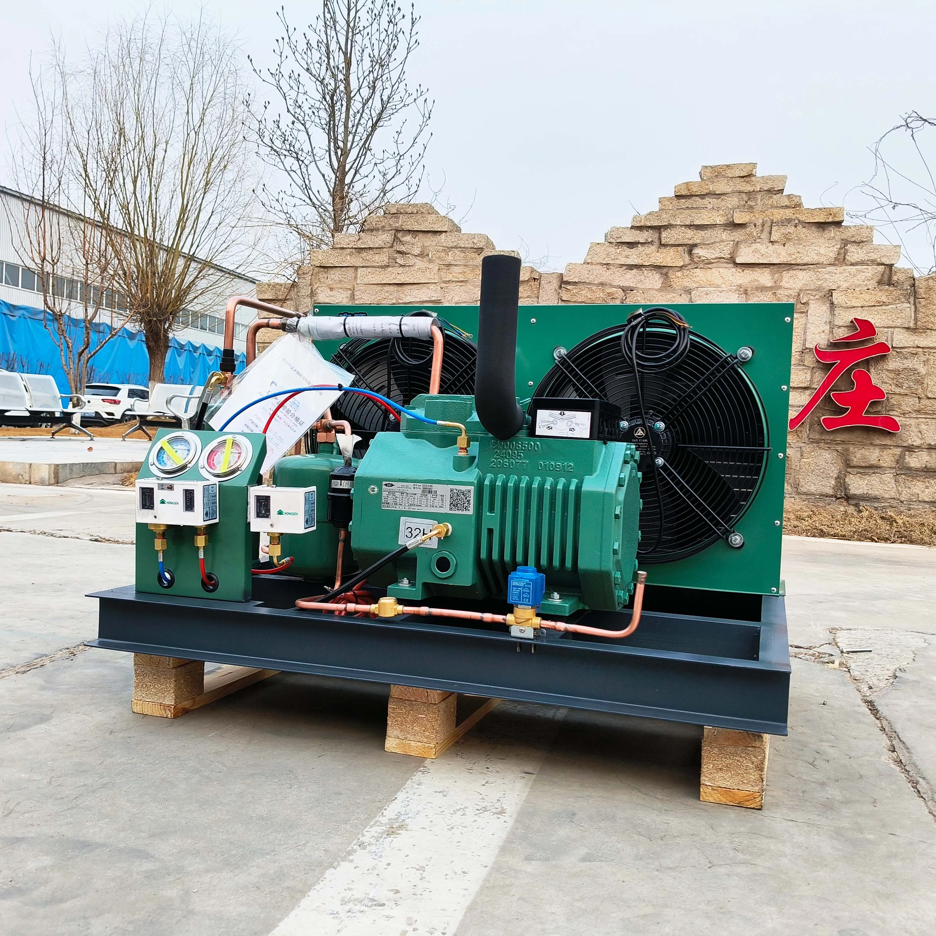 Industrial Refrigeration Unit Freezer Condensing Air Cooling Chiller With EVR Series Solenoid Valve