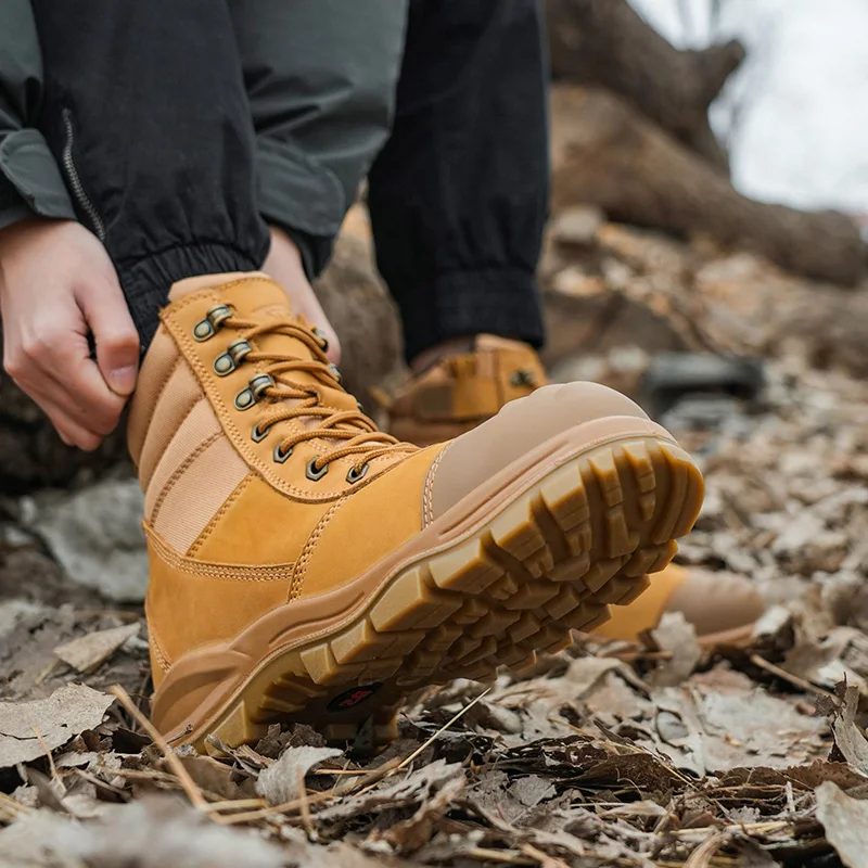 Botas de trabajo con cremallera lateral de corte alto, botas de