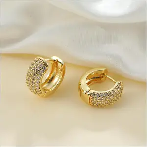 Earrings Vintage Anomaly Solid Student Accessory Colored Fashionable Anniversary Copper Zircon Hoop Drop Earrings