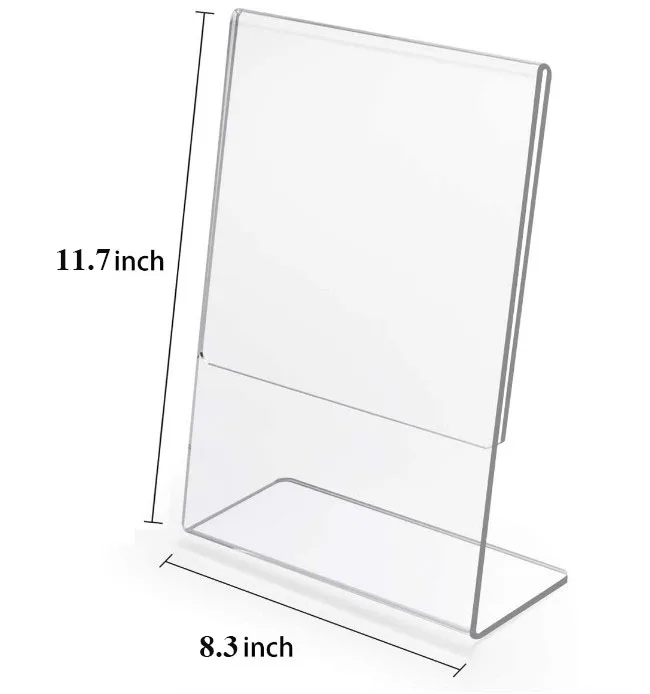 acrylic sign slant back holder plastic