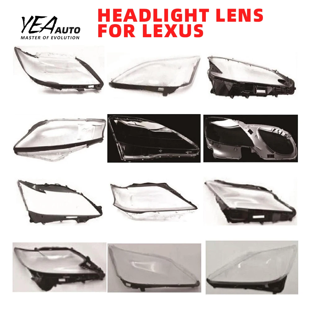 product car headlight glass lampshade cover lens for lexus es gs rx is lx gx nx ls ct light shade lens cover housing back base-34