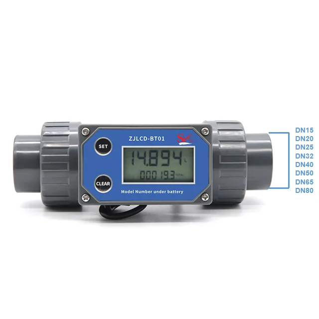 2 Inch Digital Turbine Flow Meter 60-1160gpm Pvc Inline Flowmeter With ...