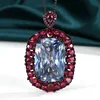 White Blue plated pendant with Chopin chain