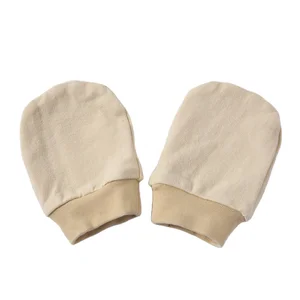 Wholesale Natural Dye Cotton Baby Mittens Anti-Scratch Gloves for Newborns Children's Protective Gloves & Mittens