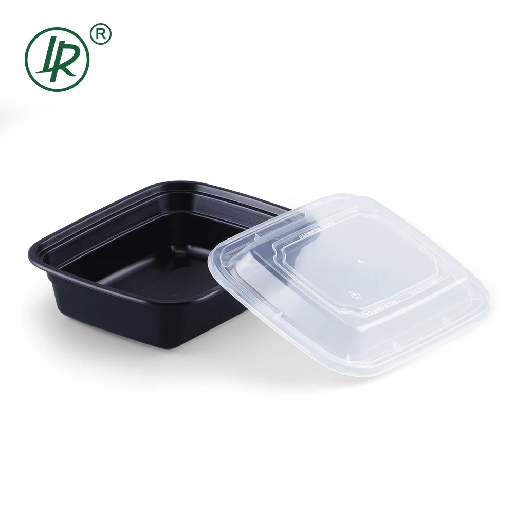 Umweltfreundliche Schwarze Plastikbox Lebensmittelbehälter Pp-behälter Takeaway-lunchbox Plastik-takeaway-lebensmittelbehälter Mit Deckel