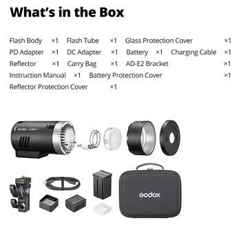 GODOX AD300Pro II AD300 Pro II TTL HSS Outdoor Flash Light Strobe Professional 300W Power Flashes With Bi-Color Modeling Light product image