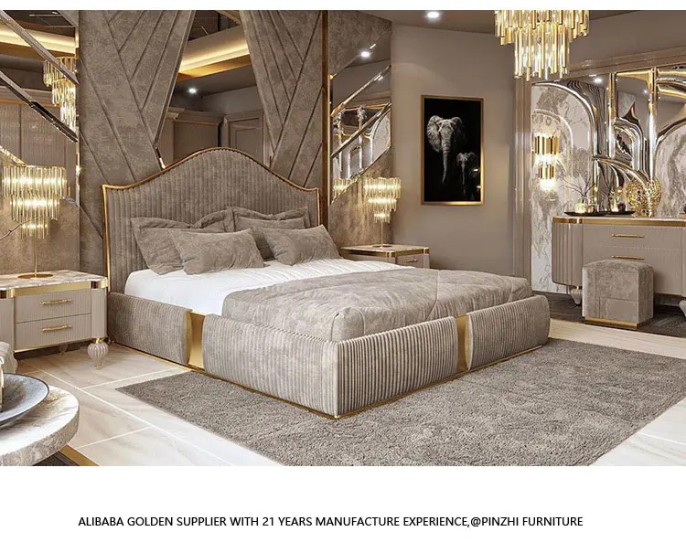 Italian Queen Bed Set Furniture Bedroom Luxury Italian Hotel Beds