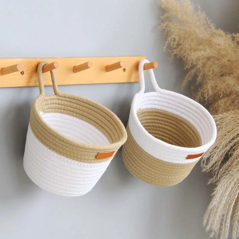 Wholesale Simple Wall Mounted Hanging Cotton Rope Storage Organizer
