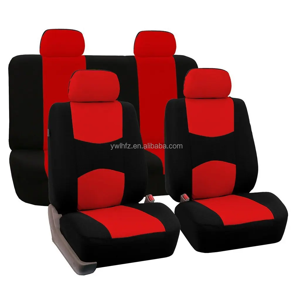 Customized Polyester Breathable Seat Cover For Car Interor Accessories Black And Red Universal