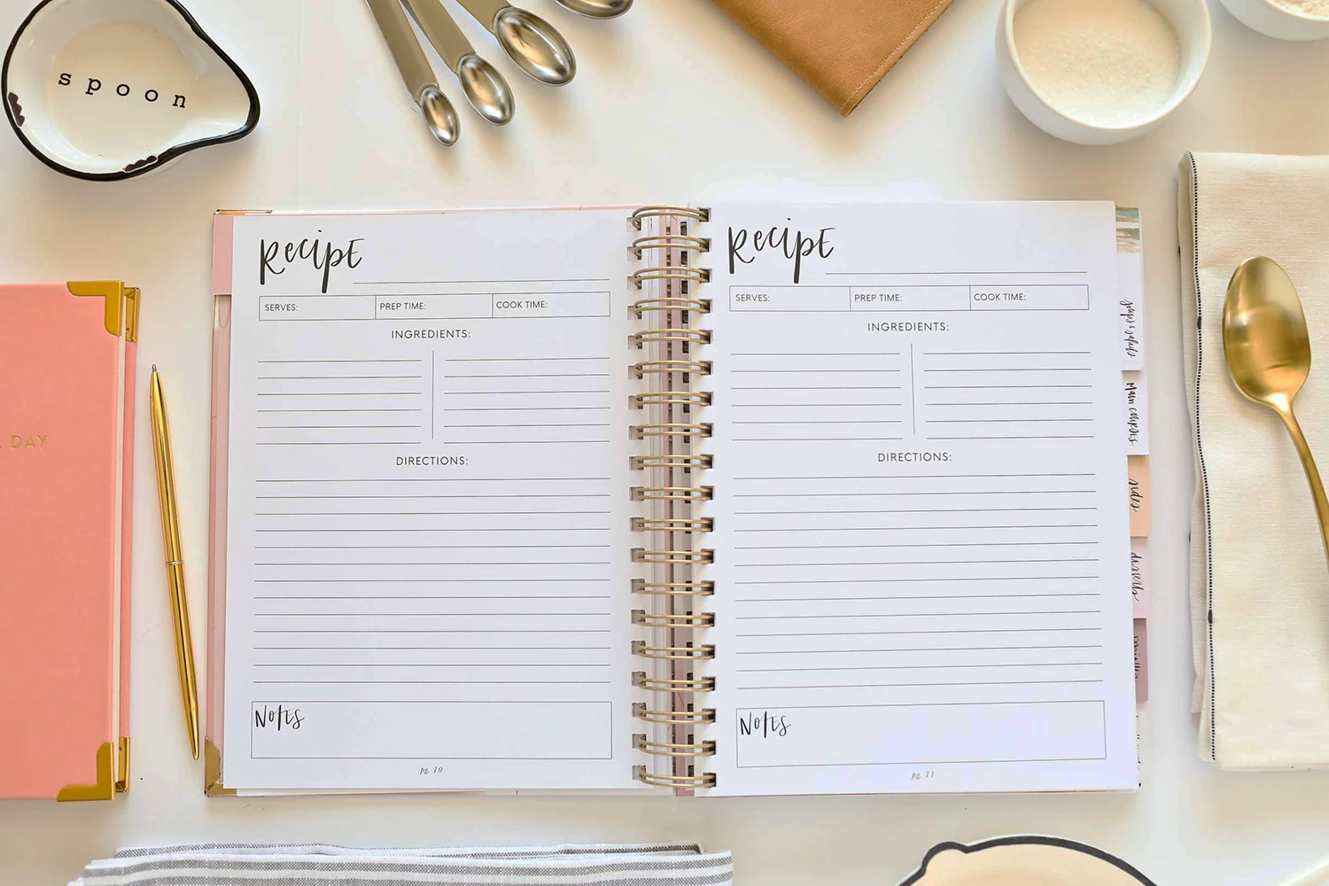 Custom Keepsake Recipe Book Organizer Spiral Binder A Blank Recipe