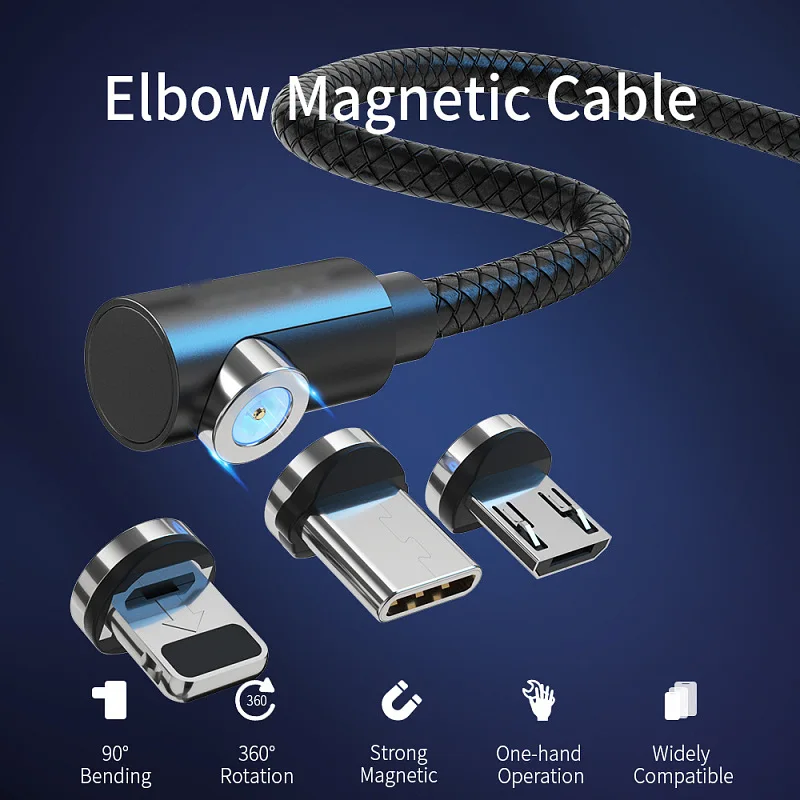Бесплатная доставка Glory Mark 1 м 2nd Gen L Форма Led Micro Usb Type C Магнитный зарядный кабель