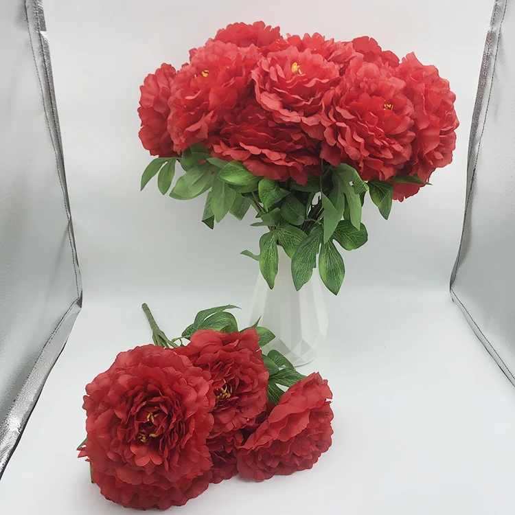 Ega227 Silk Peony Artificial Flowers Rose Bouquet Artificial Peony Silk Flowers Peony Flowers