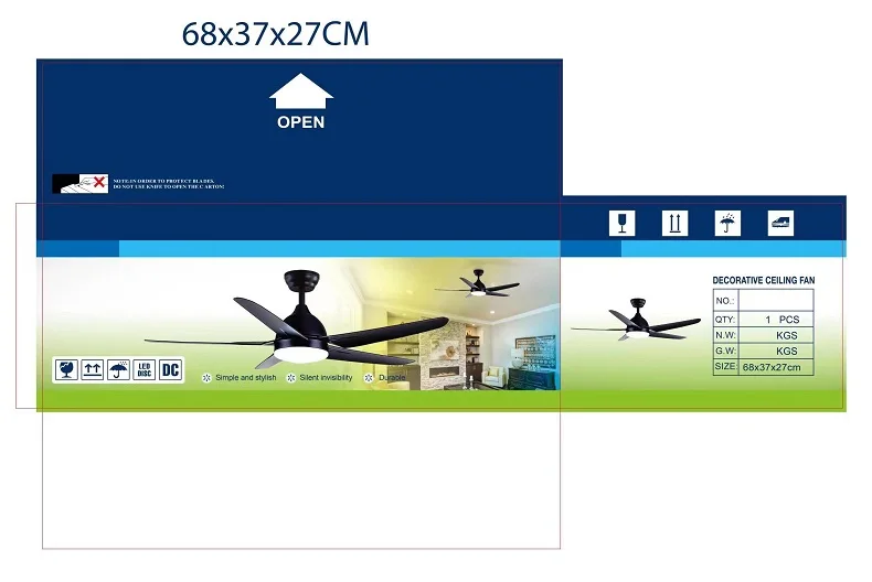 High Quality Remote Control 52 Inch 5 Blades Six Wind Speeds Adjustable Lobby Ceiling Fan