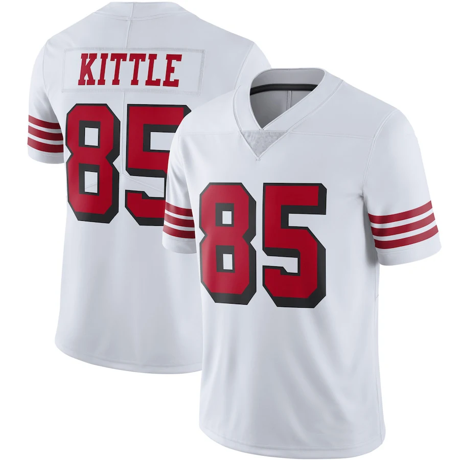 PRBALLEXPRESS George Kittle #85 Sewn Stitched Custom Jersey Red San Francisco All Adult Sizes