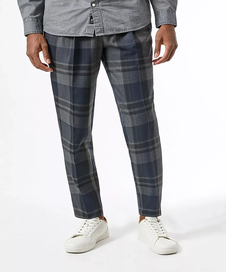 tartan slim leg trousers