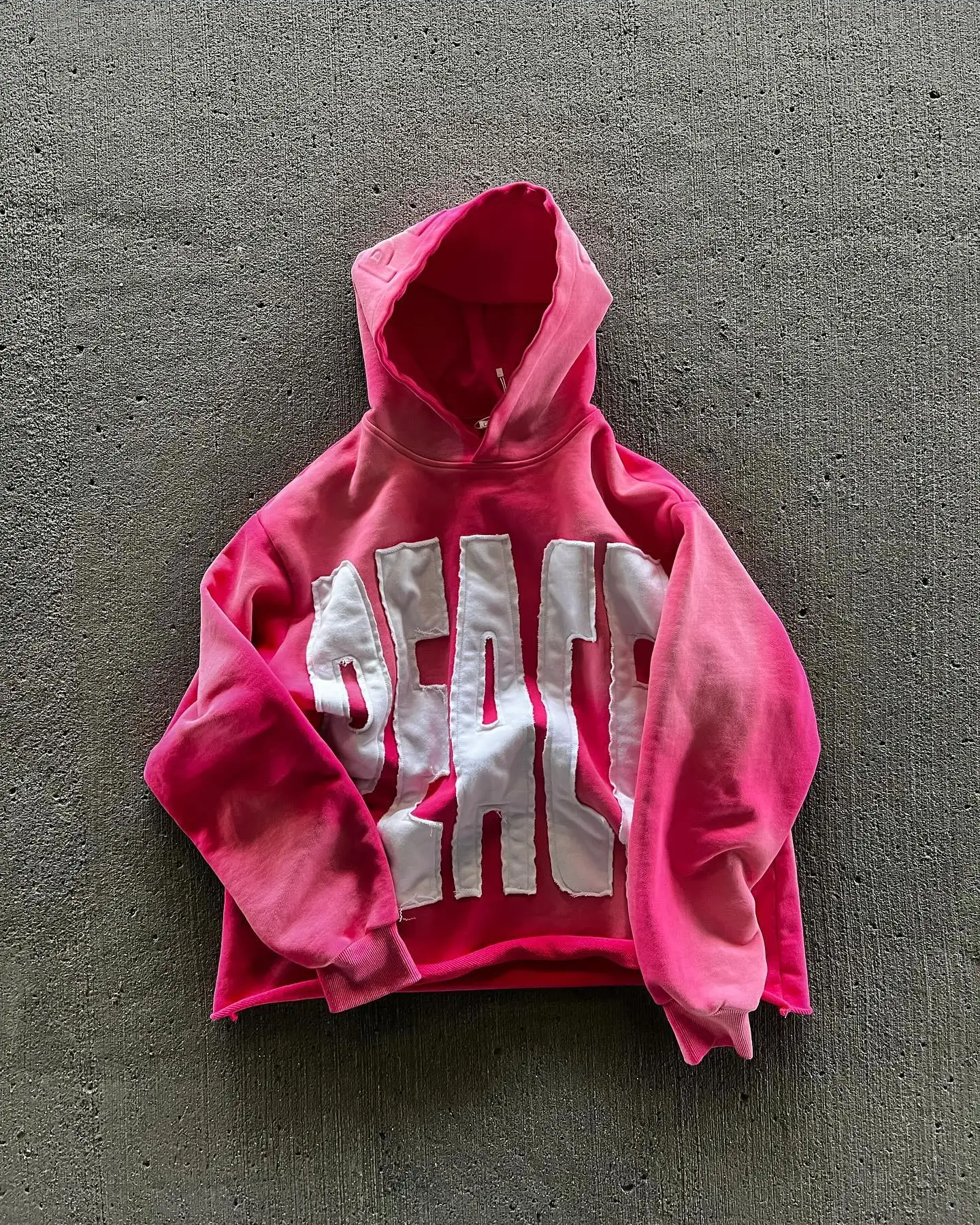 Sunfade French Terry Cotton Heavyweight Hoodie with 3D