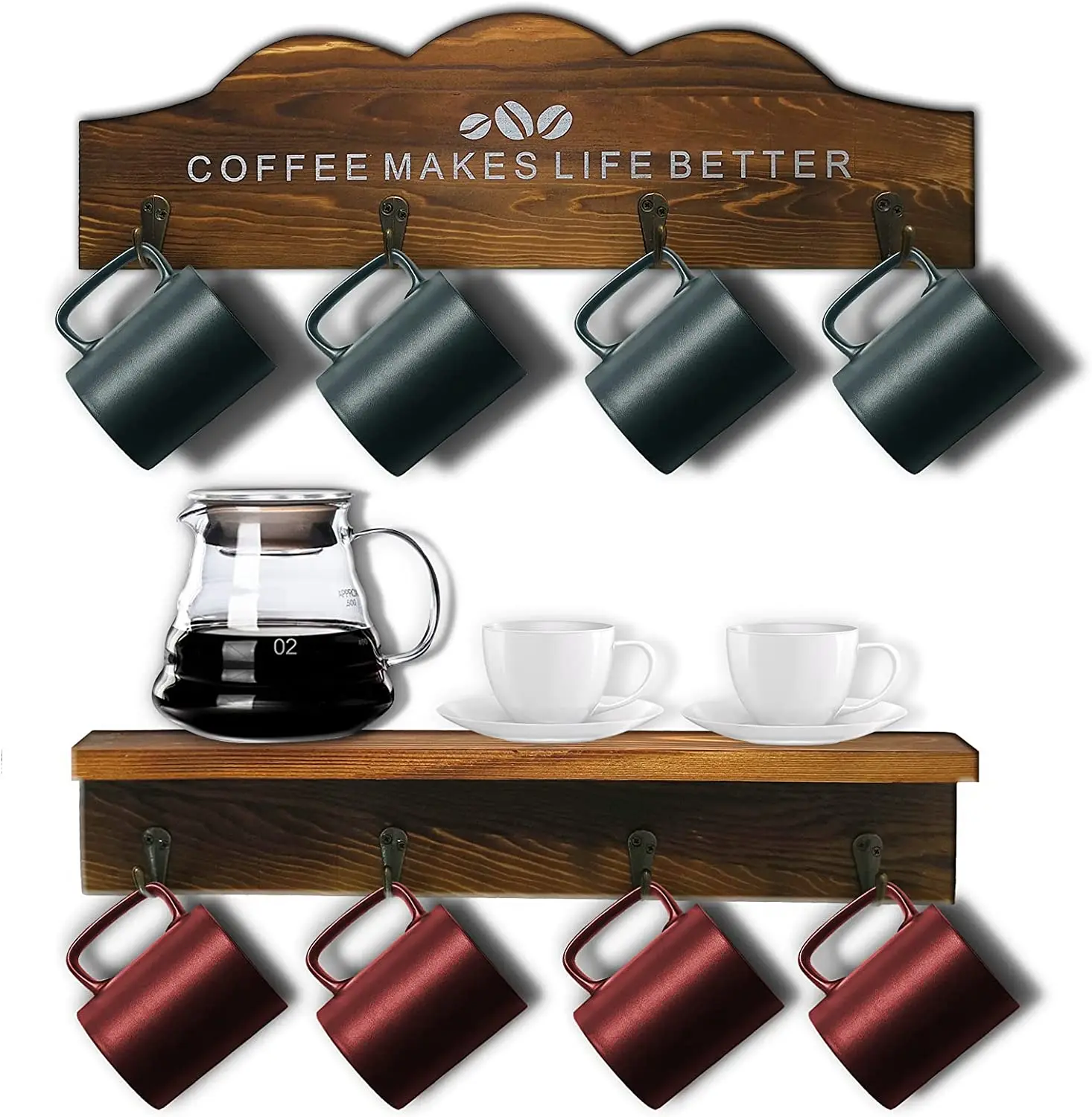 simple coffee cup holder wall mounted wooden cup holder hanging