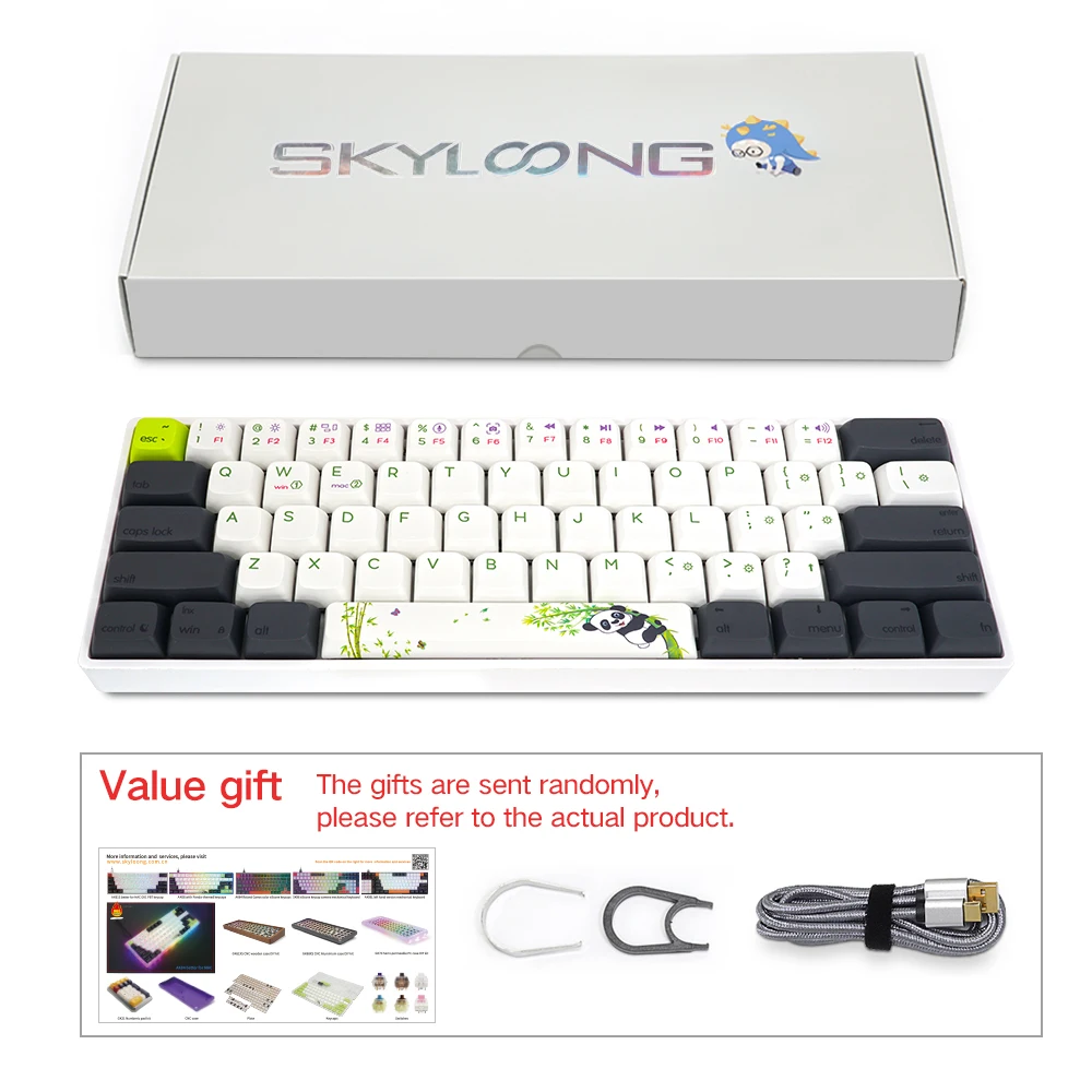 新製品 工場直送 60%メカニカルキーボード パンダキーキャップ