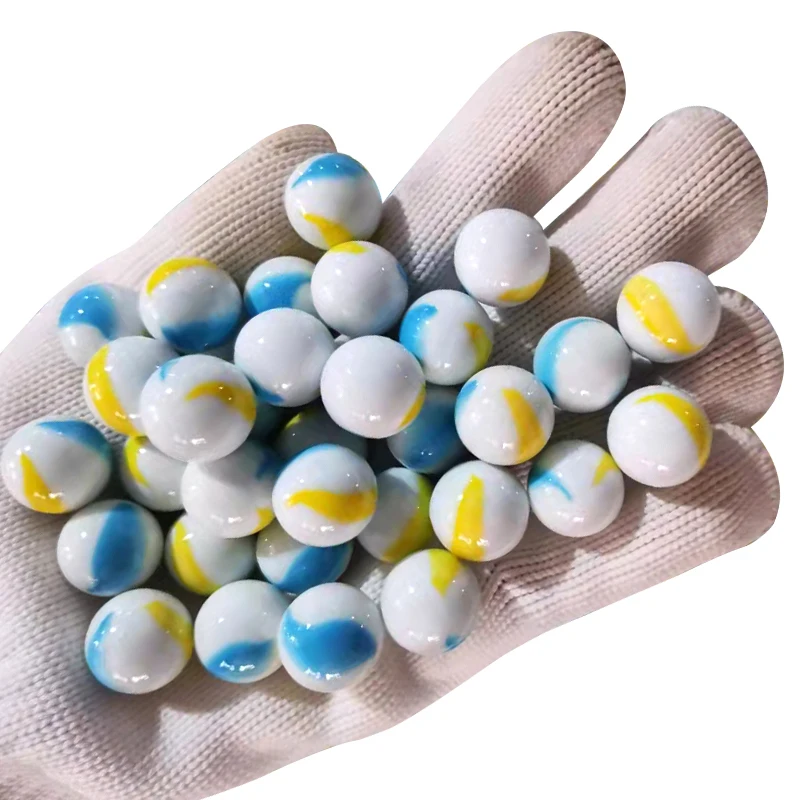 Разноцветные стеклянные мраморы для детей, круглые игрушки-гальки, хобби, стеклянные мраморы ручной работы