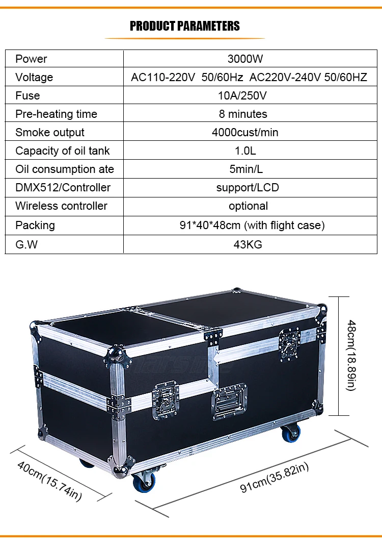 Marslite 2000W 3000W Low Lying Fog Machine Water Base Dual Output Ground Smoke Machine For Wedding Stage Event Party