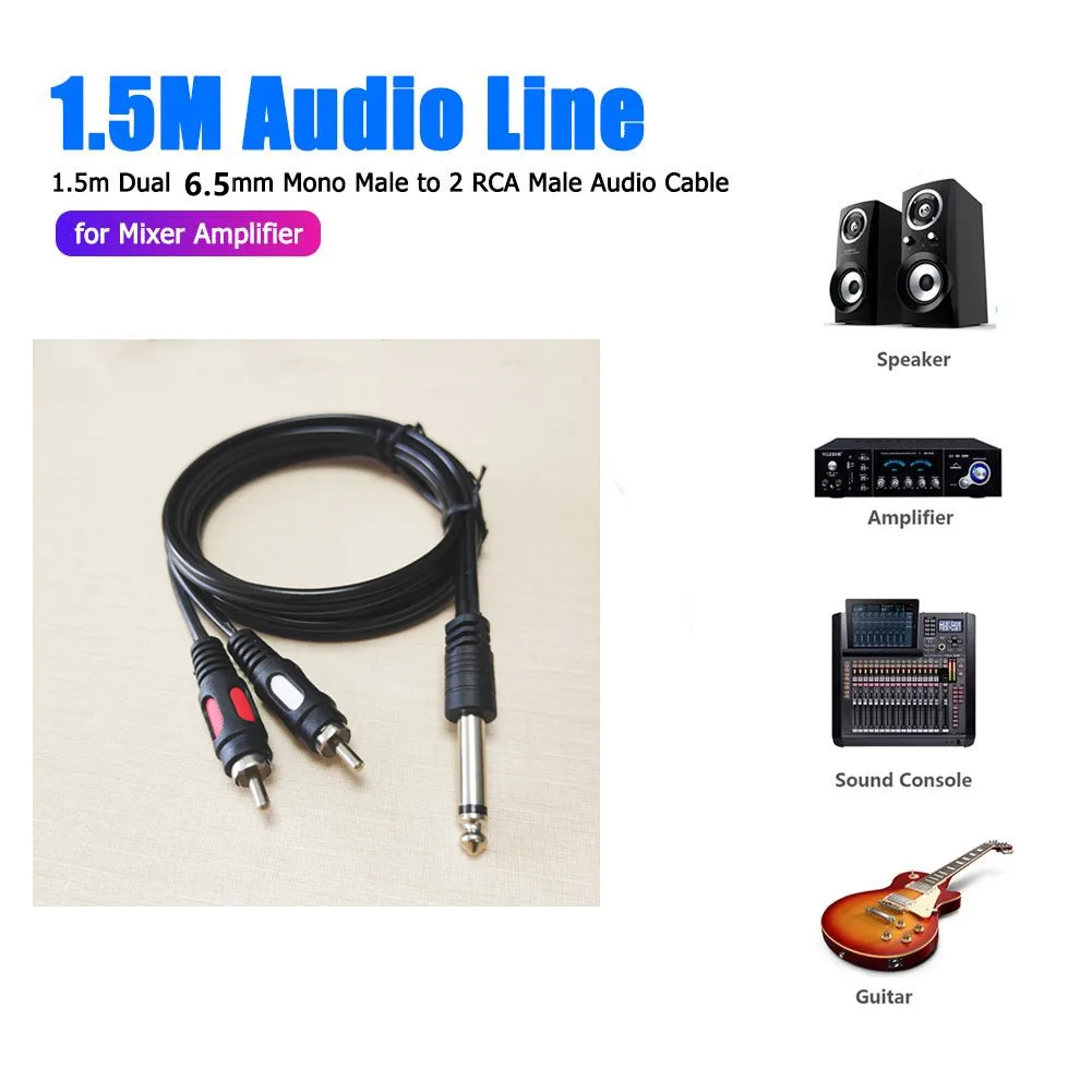 Professional Customize High Quality Rca Cable 6.5mm Mono Plug To 3.5mm ...