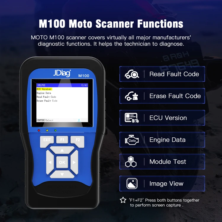 JDiag M100 Universal Motorcycle Scanner Tool Full System Diagnosis Perpetual Free Updates Motorcycle Diagnosis Diagnostic