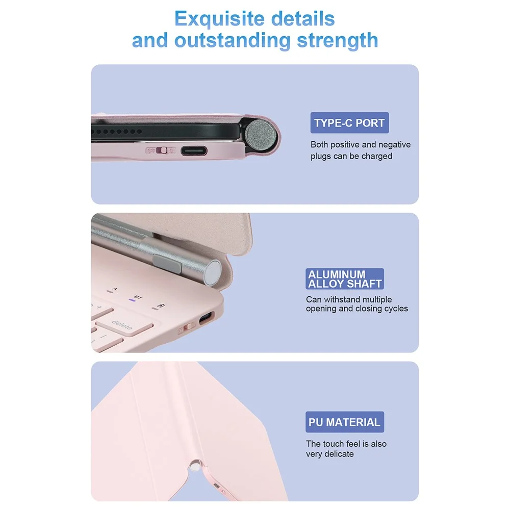 odm magnetic keyboard case for ipad bluetooth keyboard with touchpad compatible with ipad 109 2022  2025 models-8