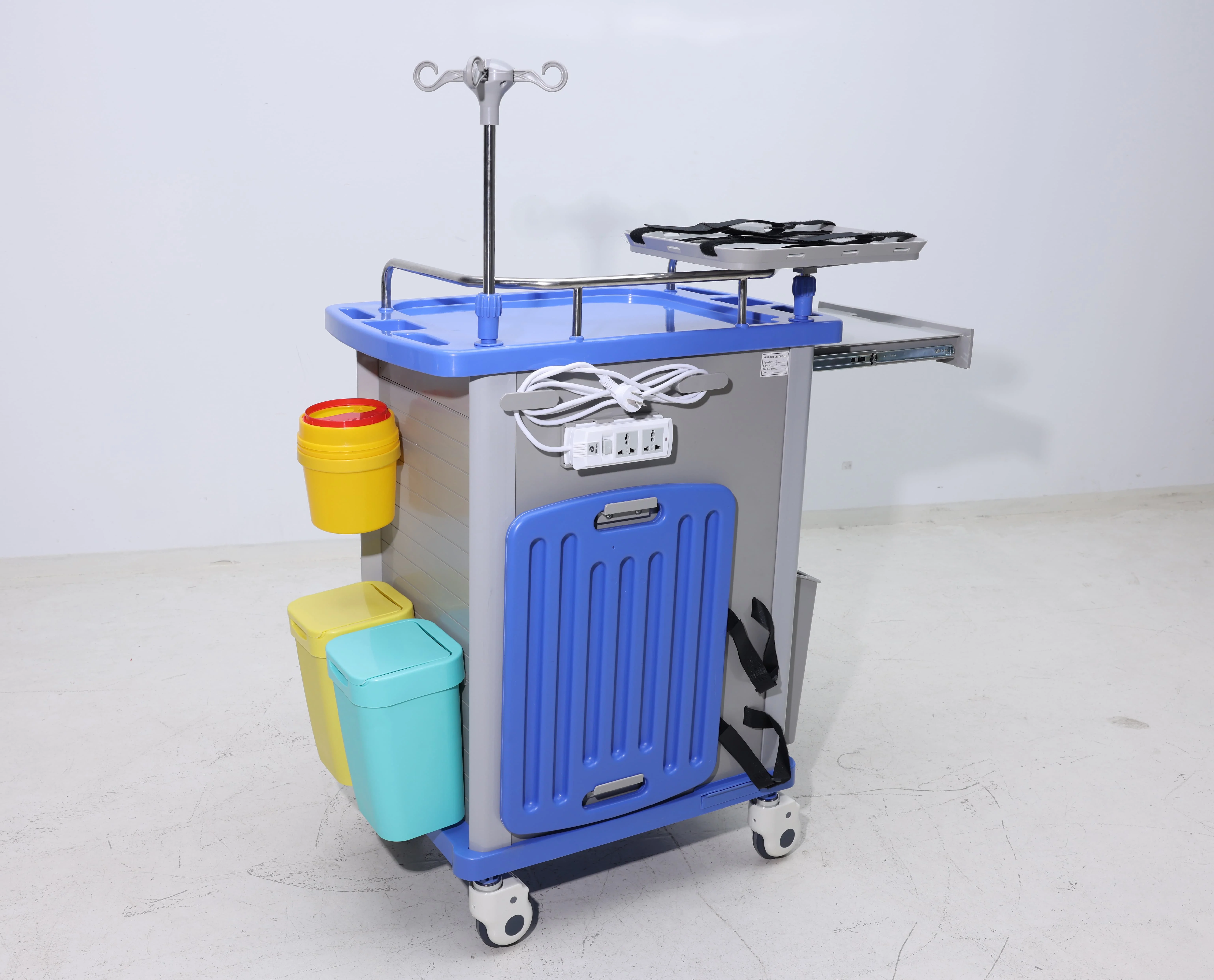 Modern ABS Plastic Compact Field Medical Cart CPR Capability Drug Storage 4 Castors Hospital Mall School Living Room Dining ISO 2