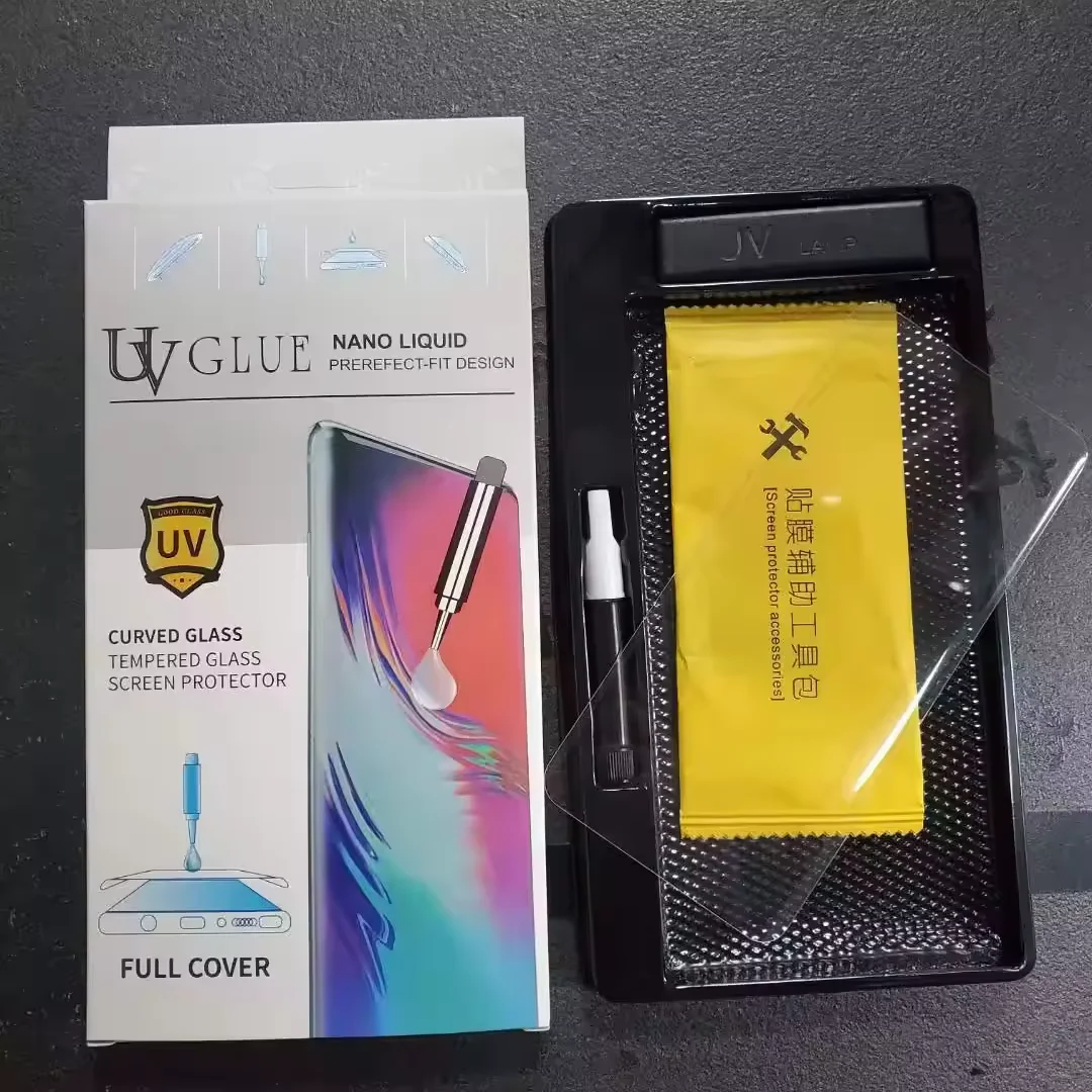 Curved S21 Ultra Led Cover 3d UV Tempered Glass Led Light Full