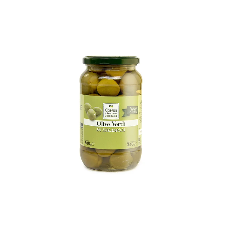 Coppini Olives In Brine Glass Bottle Green Fresh Olive Pickle Nocellara Del Belice Table Olives Canned Vegetables