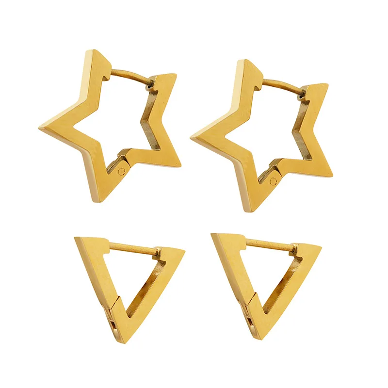 Delicati orecchini a cerchio a forma di stella, Gioielli da sposa, Accessori da sposa, Senza nichel, Creazione di orecchini, Orecchini a stella, 2 pezzi, [Q14-VC2] - Italia
