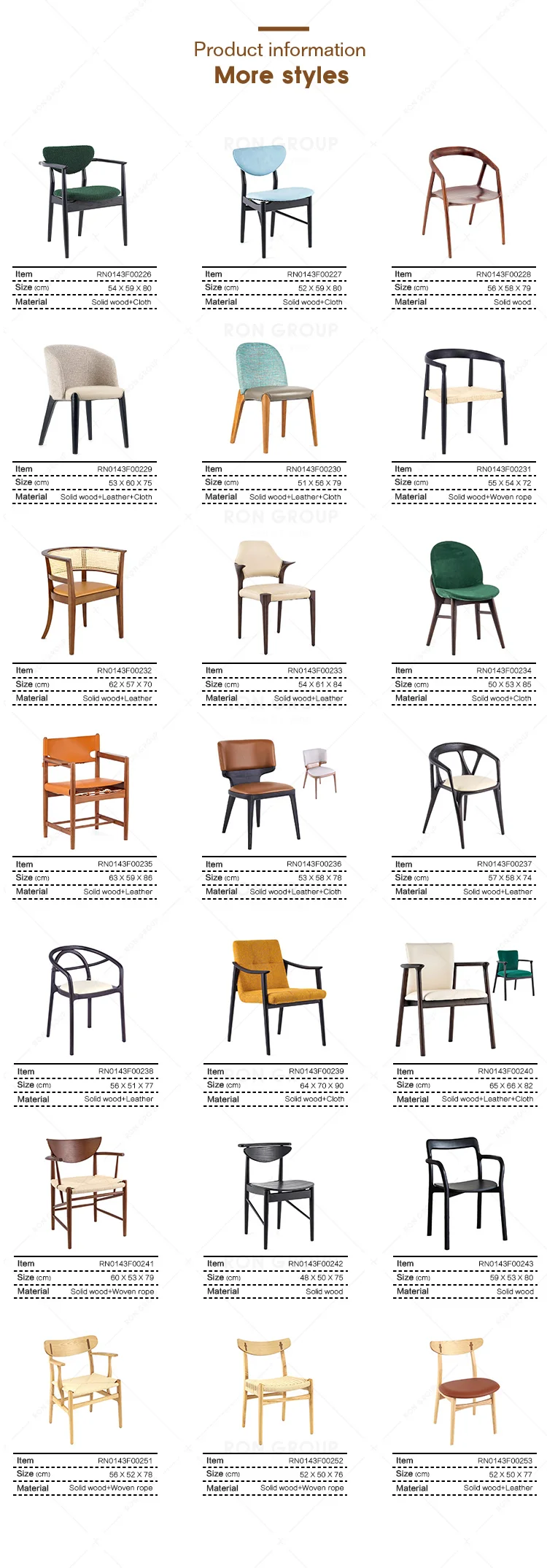 Factory Direct Sale Modern Fashion Popular Commercial Restaurant Furniture High-Class Solid Ash Wood Soft Cover Dining Chairs