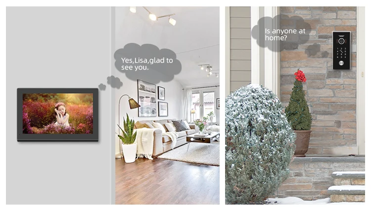 IP Wifi Tuya Smart Video Door Phone Intercom Ring Door Bell Camera Code Access Control Card Access Touch Screen
