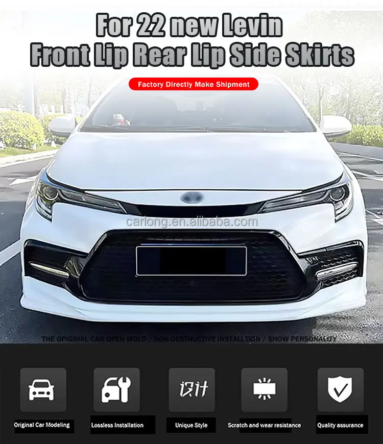 Car Bodykit For Toyota Levin 2019-2023 Front Lip Rear Lip With Brake ...