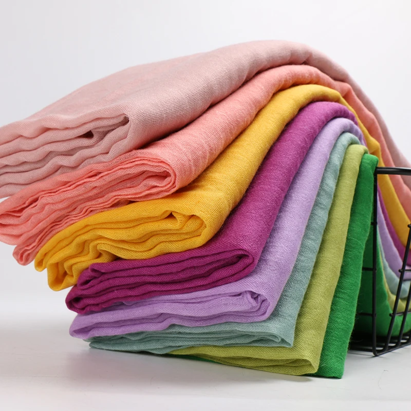 Factory Wholesale Solid Color Scarves Promotion Gift Cheap Shawls Viscose Hijab Scarf for Woman